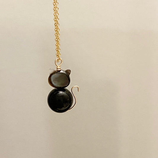 Happy Black Cat Necklace